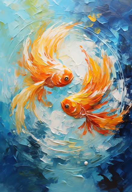 Celestial Dance of the Koi